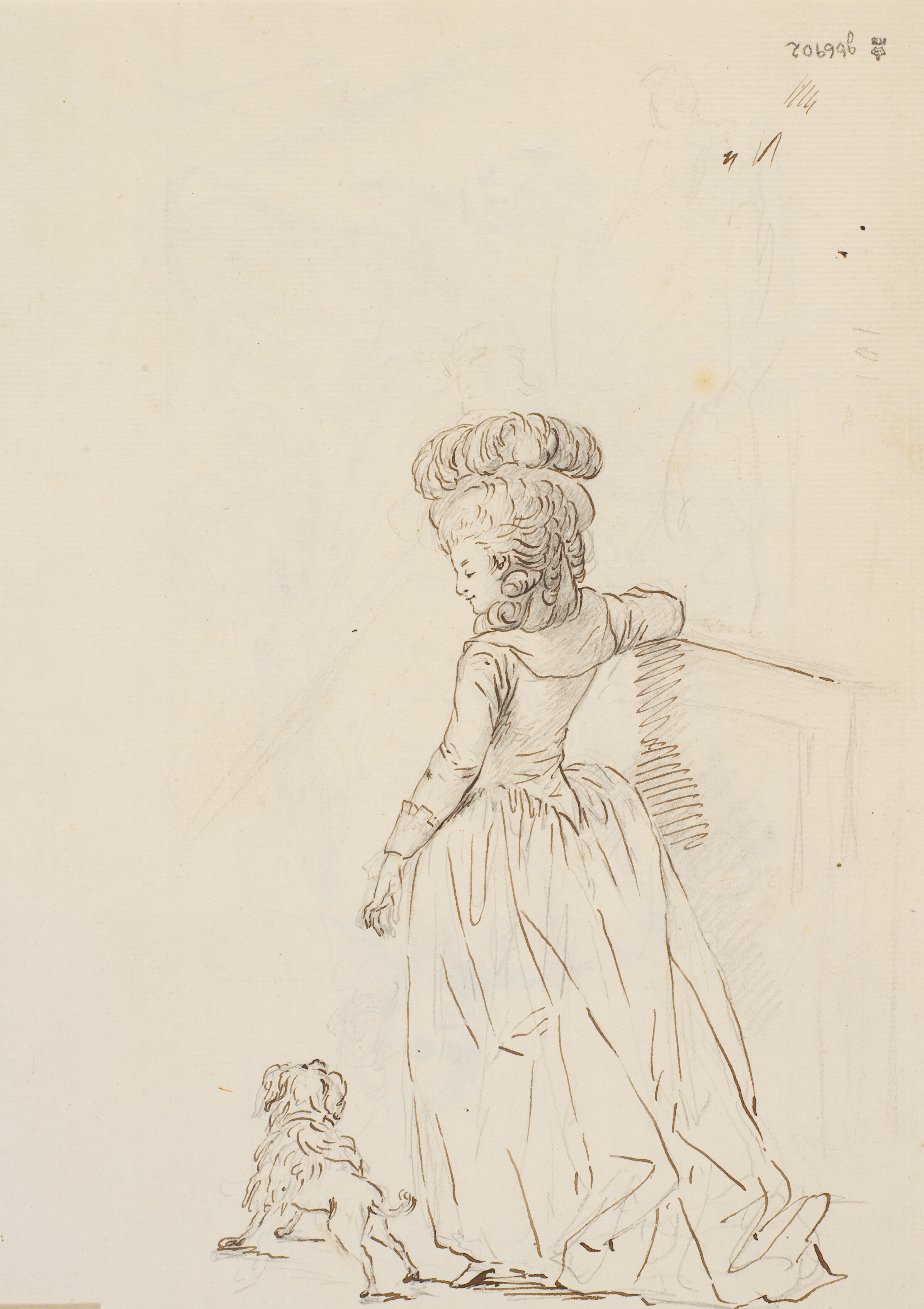 Stående dame med hund